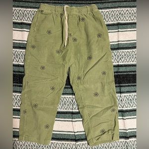 Urban Outfitters corduroy pants. Green with gray flowers. Size M